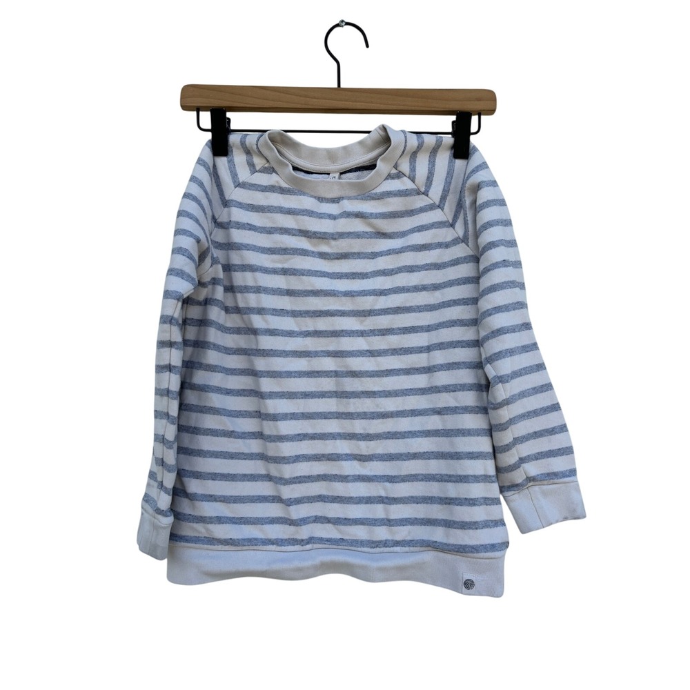 POPUPSHOP Organic Sweatshirt, Striped, Nautical,‎ Size 6-7Y